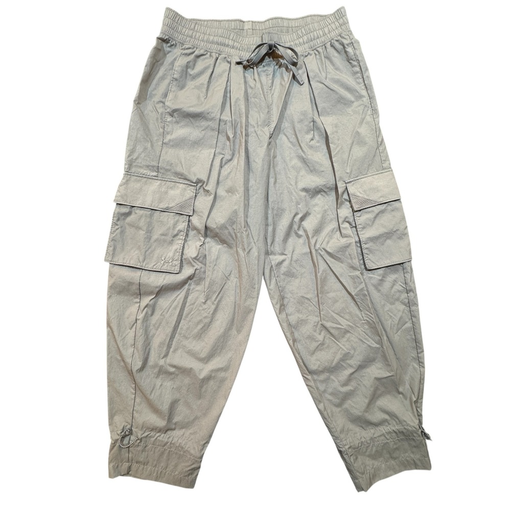 Under Armour Lightweight Woven Cargo Training Pants Women's Small Gray Tech Y2K
